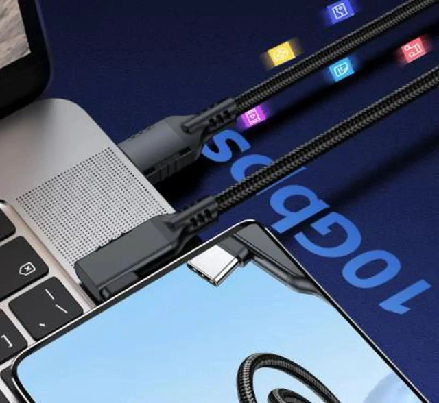 Alt view image 3 of 3 - AJMRTC 5M USB 3.2 USBA to USBC VR Link Cable, 10Gbps HighSpeed Data Transfer 60W Fast Charging, RightAngle TypeC Connector for Quest 2, VR Gaming, Camera and USBC Enabled Devices