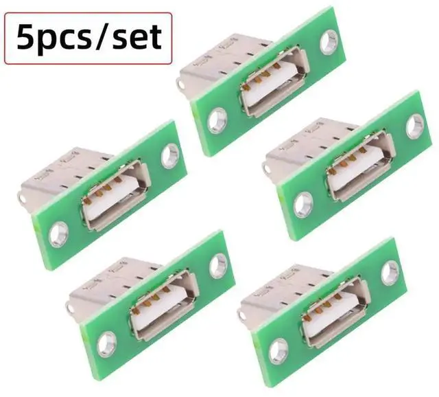 Alt view image 6 of 7 - AJMRTC 5Pcs Set Reversible USB TypeA Female Connector, PanelMount SolderType Socket Jack, DIY OEM Replacement Plug for Electronic Project, Device Repair and Custom Hardware Modification