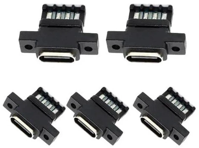 Main image of AJMRTC 5Pcs Set Vertical ScrewMount TypeC Female Socket Connector to 6Pin PCBA, DIY OEM PD Power Receptacle DC 5V20V for Electronic Project, Power Supply Module and Custom Hardware Modification
