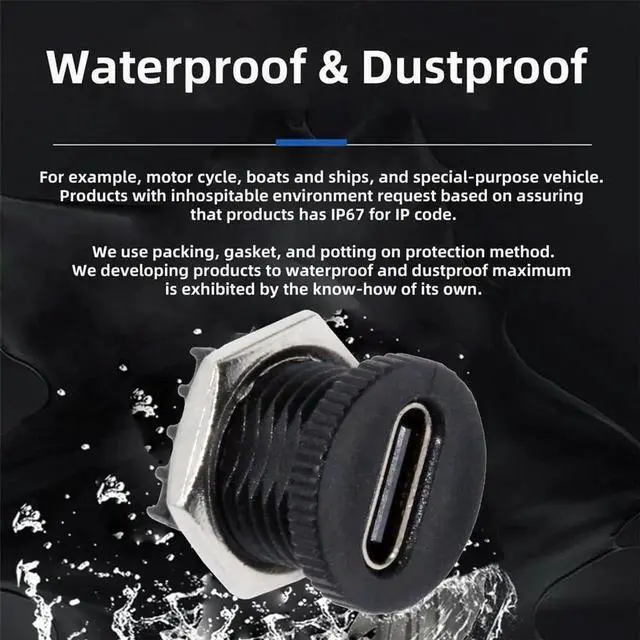 Alt view image 4 of 7 - AJMRTC 5Pcs Set ScrewNut Mount TypeC Female Socket Connector with 6Pin PCBA Breakout Board, DIY OEM PD Power Receptacle DC 5V20V for Electronic Project, Power Module and Custom Hardware Modificati