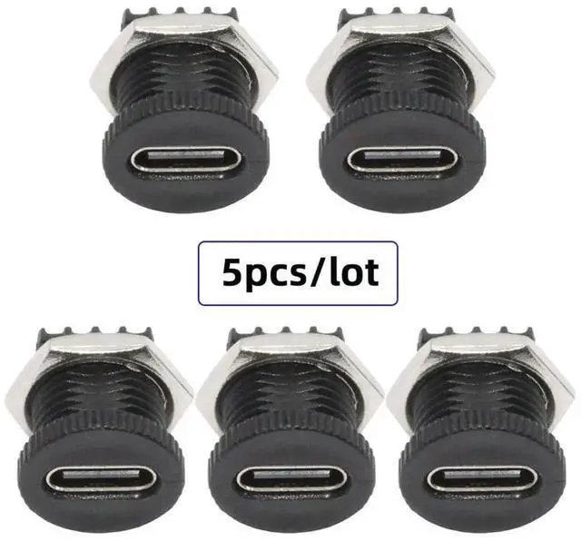 Alt view image 2 of 7 - AJMRTC 5Pcs Set ScrewNut Mount TypeC Female Socket Connector with 6Pin PCBA Breakout Board, DIY OEM PD Power Receptacle DC 5V20V for Electronic Project, Power Module and Custom Hardware Modificati