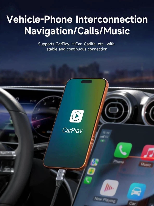 Alt view image 5 of 7 - AJMRTC 6A Fast Charging Braided USB A to USBC Cable 4.9ft, 480Mbps Data Sync PD Charger Cord, Compatible with Android Auto, CarPlay, iPhone 17 16 15 Pro Max and USBC Smartphones Devices