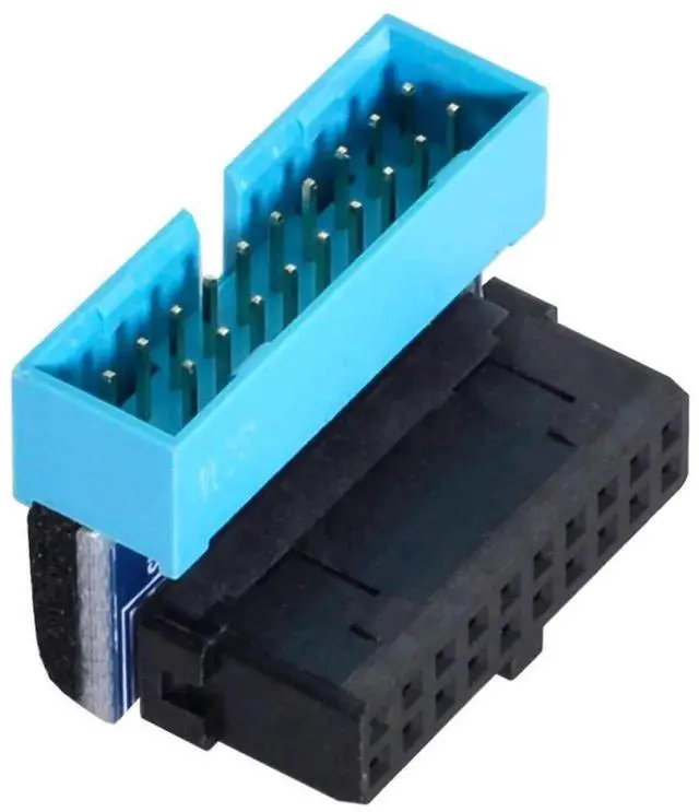 Main image of AJMRTC 90Degree UpAngled USB 3.0 20Pin Male to Female Extension Adapter, Internal PCBA Converter for Desktop Motherboard Mainboard Chassis Internal USB Port Extension DIY Modification