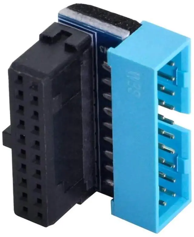 Alt view image 5 of 7 - AJMRTC 90Degree UpAngled USB 3.0 20Pin Male to Female Extension Adapter, Internal PCBA Converter for Desktop Motherboard Mainboard Chassis Internal USB Port Extension DIY Modification