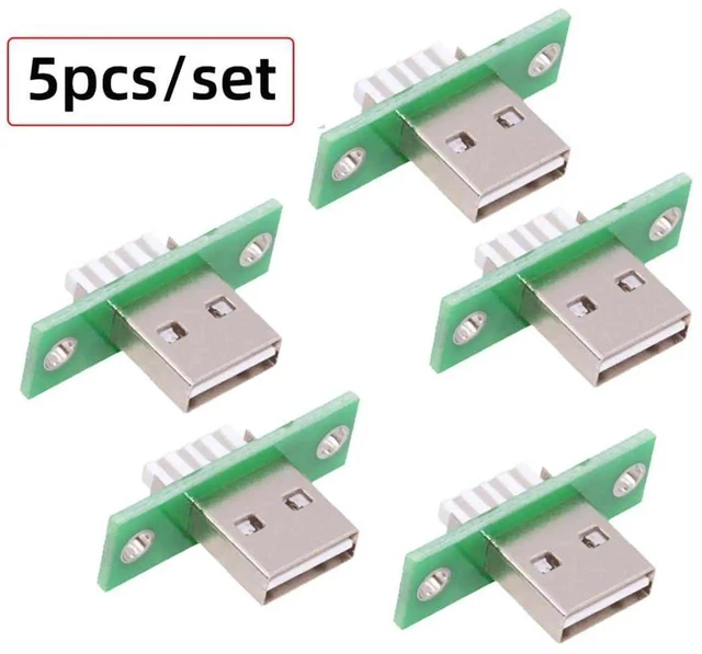 Alt view image 7 of 7 - AJMRTC 5Pcs Set Reversible USB TypeA Male Plug Connector, PanelMount SolderType DIY OEM Plug for Electronic Project, Device Repair, Custom Hardware Modification and Circuit Prototyping