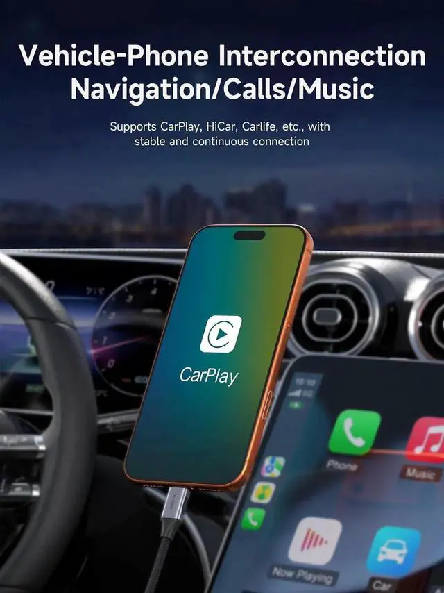 Alt view image 5 of 7 - AJMRTC 6A Fast Charging Braided USB A to USBC Cable 1.6ft, 480Mbps Data Sync PD Charger Cord for Android Auto, CarPlay, iPhone 17 16 15 Pro Max and USBC Devices