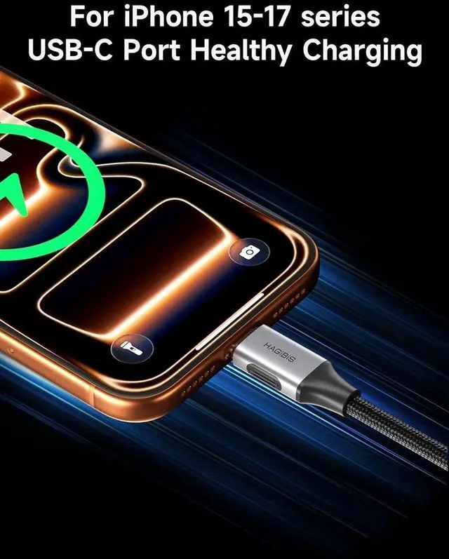 Alt view image 3 of 7 - AJMRTC 6A Fast Charging Braided USB A to USBC Cable 3.3ft, 480Mbps Data Sync PD Charger Cord for Android Auto, CarPlay, iPhone 17 16 15 Pro Max and USBC Devices