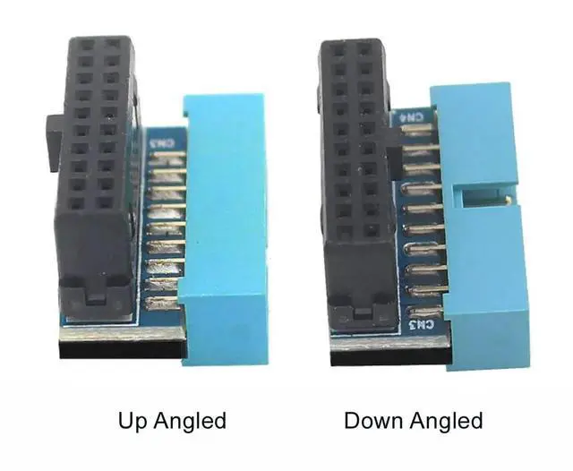Alt view image 3 of 7 - AJMRTC USB 3.0 20Pin Header Extension Adapter 1Set, 90 Degree Up & Down Angled Male to Female Converter for Desktop Motherboard Internal Chassis PC DIY Hardware Modification