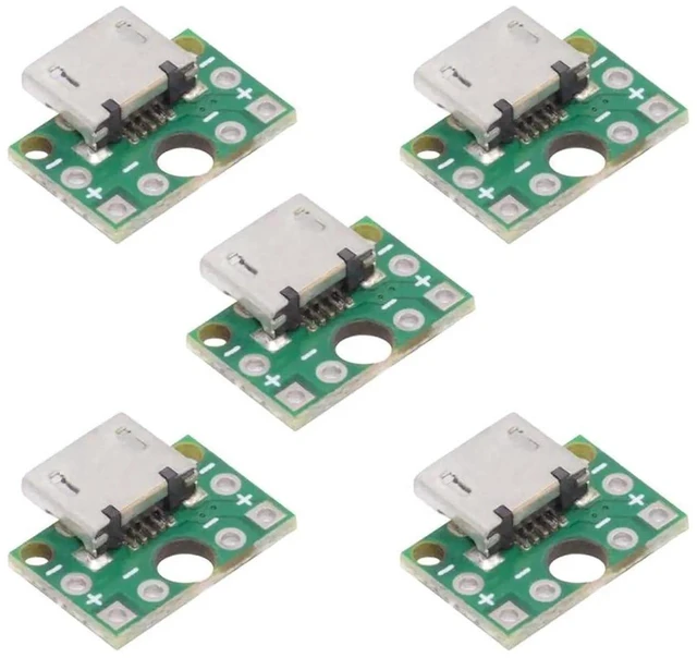 Main image of AJMRTC 5Pcs/Set DIY OEM USB2.0 MicroB Female Socket Connector, PCB Mount SolderType Receptacle Assembly, 480Mbps for Electronic Equipment Repair and Custom DIY Project Builds