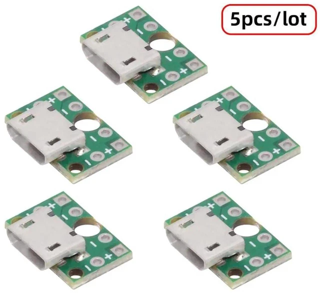 Alt view image 5 of 7 - AJMRTC 5Pcs/Set DIY OEM USB2.0 MicroB Female Socket Connector, PCB Mount SolderType Receptacle Assembly, 480Mbps for Electronic Equipment Repair and Custom DIY Project Builds