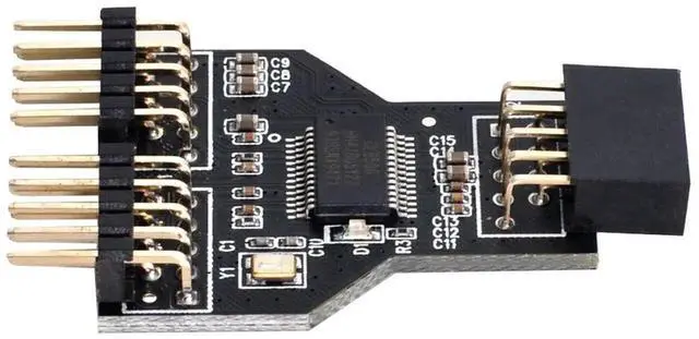 Alt view image 2 of 6 - AJMRTC Motherboard 9Pin USB2.0 Header 1to2 Port Multiplier Hub Adapter, Internal Female Extension Connector for Desktop PC Chassis Internal USB Expansion and Hardware DIY Modification