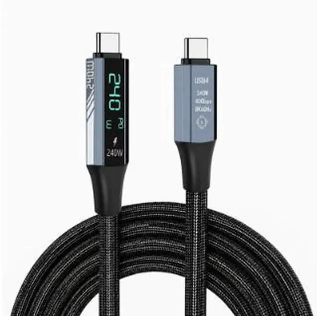 Main image of AJMRTC 1.2M USB4 TypeC to TypeC Cable with Digital Display,40Gbps Data,240W PD3.1 Fast Charge,8K@60Hz Video,Compatible with Thunderbolt 4,for Laptop,Phone,SSD,Docking Station,Monitor