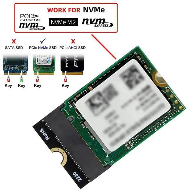 Alt view image 2 of 7 - AJMRTC M.2 A+E Key 2230MM to NVME MKey Extension Adapter Card,Convert A+E Key Slot to NVME MKey Port,Supports 2230/2242/2260/2280MM NVME SSD for Motherboard Storage Expansion