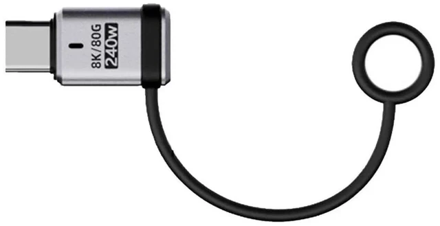 Main image of AJMRTC 90 Degree USB5.0 Male to Female Straight Extension Adapter with Lanyard Keychain,80Gbps,240W PD Charging,16K 8K 5K Video,Compatible with USB4.0 Thunderbolt 3 4 5