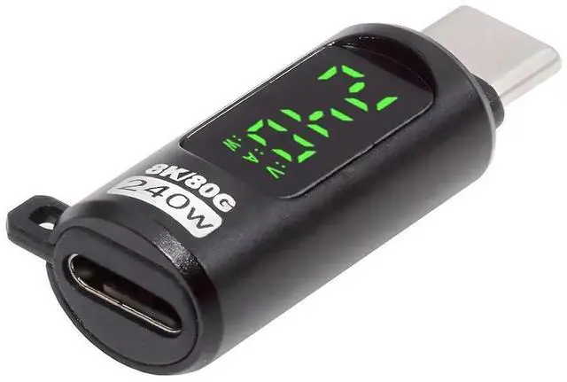 Main image of AJMRTC USB5.0 Male to Female Extension Adapter with Smart LED Display,80Gbps Data,240W PD PassThrough Charging,8K 5K Video,Compatible with USB4.0 Thunderbolt 3 4 5