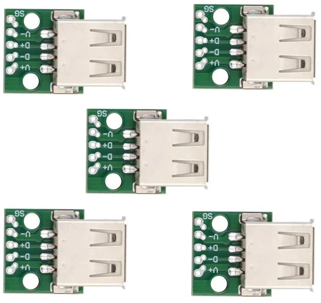 Main image of AJMRTC 5Pcs/Set DIY OEM USB2.0 TypeA Female Receptacle Socket,Flange PCB Mount SolderType Connector,480Mbps Data Rate for Electronic Repair PCB Circuit DIY Assembly