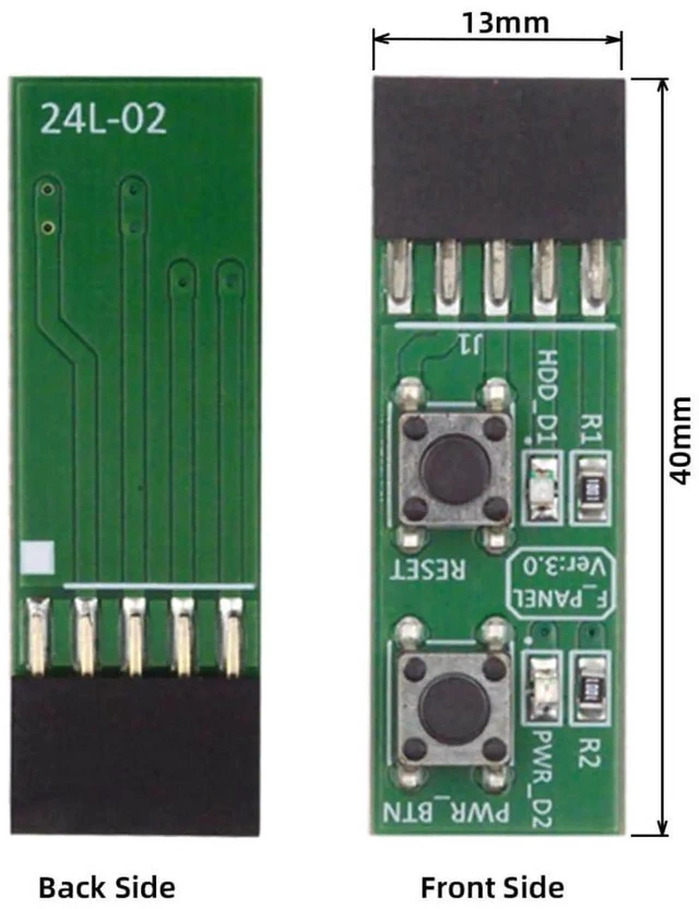 Alt view image 2 of 7 - AJMRTC 9Pin Mainboard Power Reset Jumper Starter Board,Computer Switch Adapter Board with Power Reset Button,for BareBones Motherboard Test,PC Hardware Maintenance & Debugging