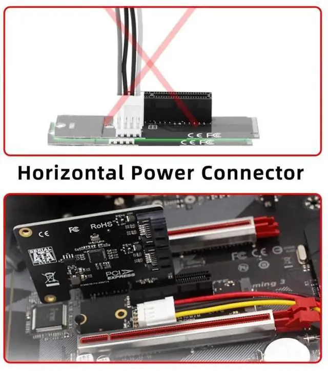 Alt view image 6 of 7 - AJMRTC PCIE 4.0 NVMe MKey M.2 NGFF Riser Adapter,Convert M.2 2260 2280 SSD to PCIE X1/X4/X8/X16 Slot,for Motherboard PCIExpress Storage Expansion