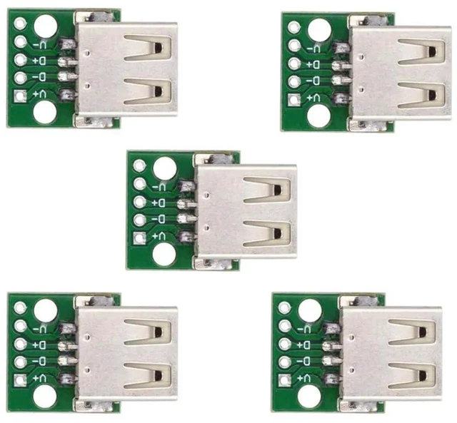 Main image of AJMRTC 5Pcs/Set DIY OEM USB2.0 TypeA Female Receptacle Socket,SolderType PCB Mount Connector,480Mbps Data Rate for PCB Repair,Electronic Assembly and DIY Projects