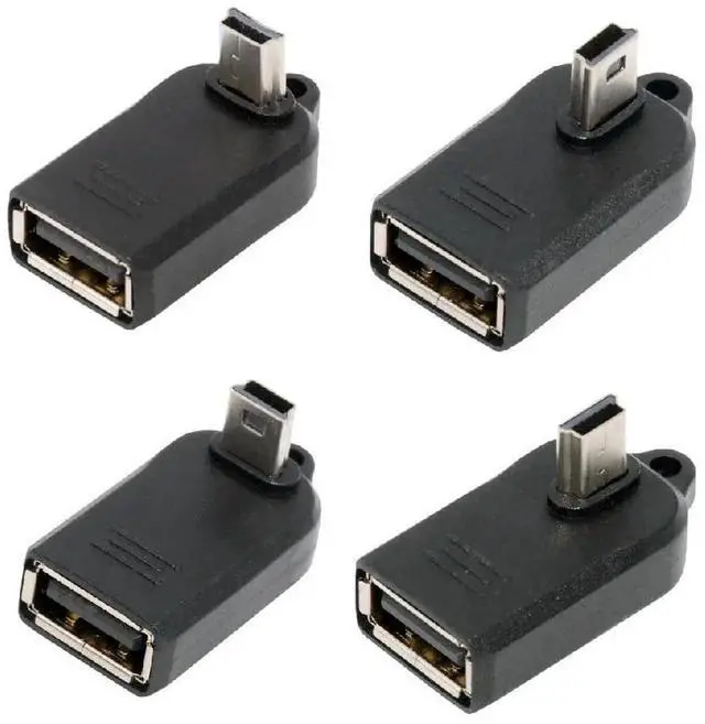 Main image of AJMRTC 4Pcs 90 Degree Angled Micro USB Male to USB2.0 Female OTG Adapter,OnTheGo Connector for Keyboard,Mouse,Game Controller,Flash Drive and USB Splitter
