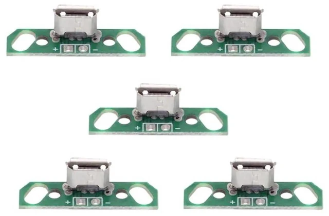 Main image of AJMRTC 5Pcs/Set DIY OEM Micro USB2.0 Female Receptacle Socket,Flange PCB Mount SolderType Connector,for PCB Circuit Assembly,Device Port Replacement and Electronic Repair Projects