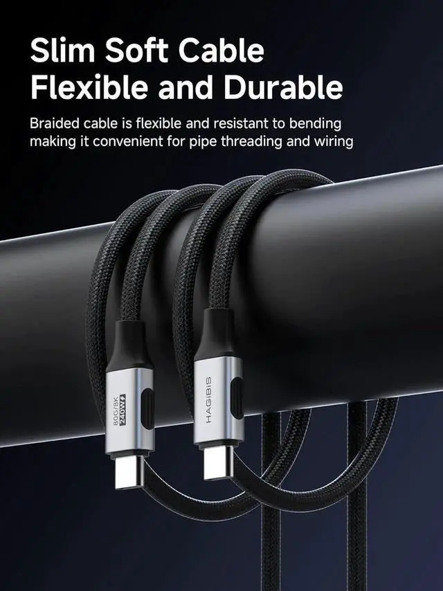 Alt view image 4 of 7 - AJMRTC 0.8FT Flexible Slim USB4 TypeC Cable,80Gbps Data Transfer,240W Fast Charging,8K@60Hz Video Cord,Compatible with Thunderbolt 5 4 3,for iPhone 17 16 15 Pro Max,MacBook Pro Air