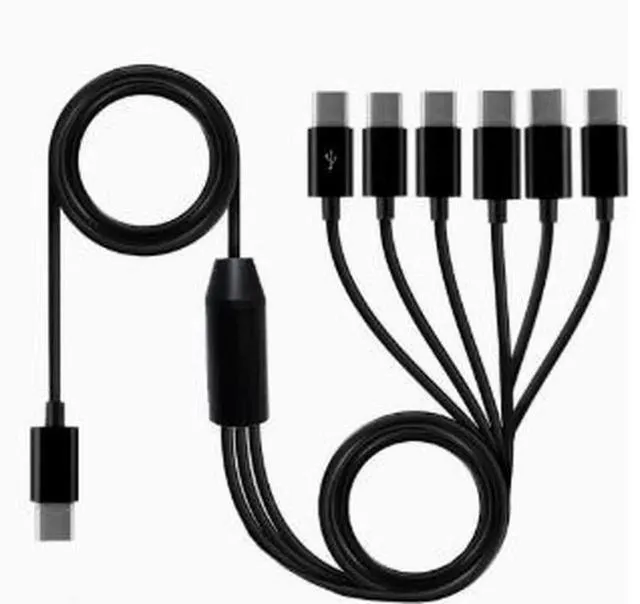 Alt view image 2 of 2 - AJMRTC USBC 1to6 Multi Charging Splitter Cable,Single TypeC Male to Six USBC Male Cord,MultiDevice Simultaneous Charging Cable for Smartphones,Tablets and USBC Powered Gadgets