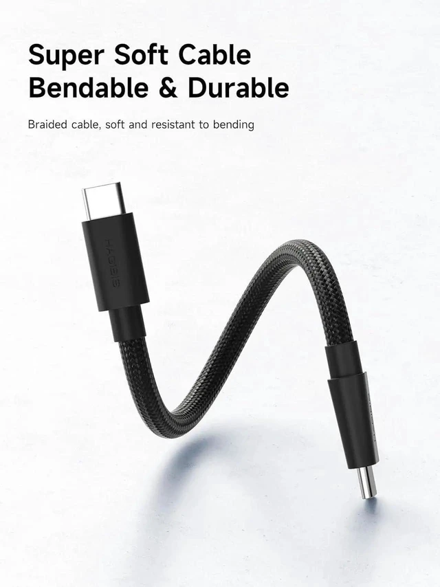 Alt view image 4 of 7 - AJMRTC VerticalPlug Short USB4 V2.0 TypeC to USBC Cable,80Gbps,240W PD3.1,8K@60Hz Video,Compatible with Thunderbolt 3/4/5,for Mac mini M4,Mac Studio Desktop Connection