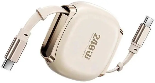 Main image of AJMRTC Yellow Retractable Stretch Coiled USBC Male to Male Cable,240W PD Fast Charging,480Mbps Data Sync Cord,for Laptops,Smartphones,Tablets,Compact Portable USBC PowerData Connection