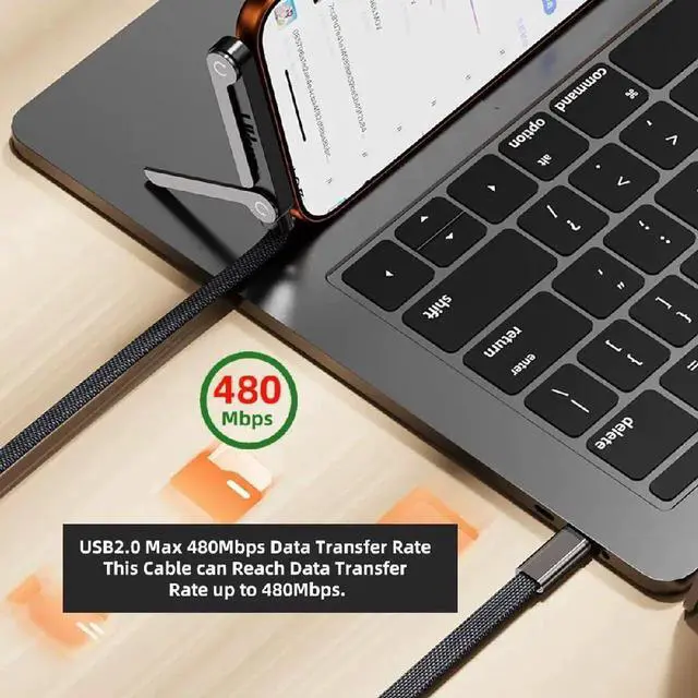 Alt view image 6 of 7 - AJMRTC Foldable Angled TypeC Fast Charging Cable with Builtin Dual Phone Stand Holder,240W PD HighPower Durable USBC Charger Cord for Desktop MultiAngle Smartphone Viewing and Charging