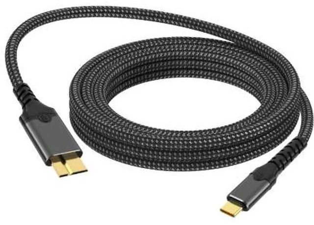 Main image of AJMRTC 9.8FT USBC to MicroB USB3.0 Data Cable,TypeC Male to MicroB Male 10Gbps HighSpeed Cord,for Portable SSD,External Hard Drive,Digital Camera,Nikon and Canon Camera Peripheral Connection