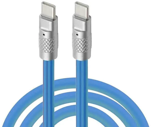 Main image of AJMRTC USBC to USBC Liquid Silicone Cable 1M Blue,Ultra Soft 120W PD Fast Charging Cord,USB2.0 480Mbps Data Sync for Laptops,Tablets,iPhone15 Series,Samsung Galaxy,USBC Smartphones