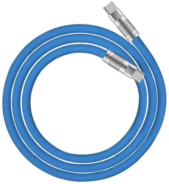 Alt view image 7 of 7 - AJMRTC USBC to USBC Liquid Silicone Cable 1M Blue,Ultra Soft 120W PD Fast Charging Cord,USB2.0 480Mbps Data Sync for Laptops,Tablets,iPhone15 Series,Samsung Galaxy,USBC Smartphones