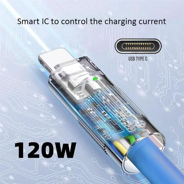 Alt view image 6 of 7 - AJMRTC USBC to USBC Liquid Silicone Cable 1M Blue,Ultra Soft 120W PD Fast Charging Cord,USB2.0 480Mbps Data Sync for Laptops,Tablets,iPhone15 Series,Samsung Galaxy,USBC Smartphones
