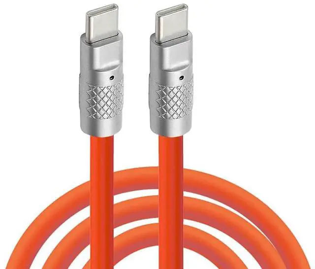 Main image of AJMRTC USBC to USBC Liquid Silicone Cable 1M Orange,Ultra Soft 120W PD Fast Charging Cord,USB2.0 480Mbps Data Sync for Laptops,Tablets,iPhone15,Samsung Galaxy,USBC Smartphones