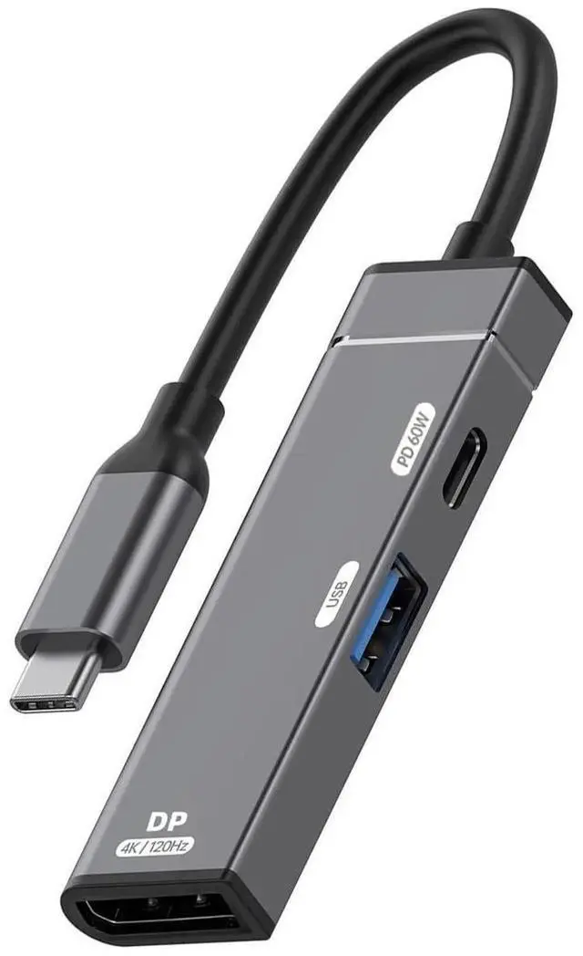 Main image of AJMRTC 3in1 USBC Hub Multiport Adapter,USBC to DisplayPort 4K@120Hz,USB 3.0 10Gbps Data Port,USBC PD 60W Fast Charging Dock for Laptops,Tablets,Smartphones with USBC Port