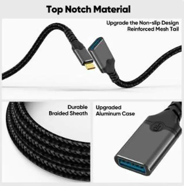 Alt view image 4 of 4 - AJMRTC 9.8FT USBC OTG Cable,USB TypeC Male to USB 3.0 TypeA Female Adapter Cord,HighSpeed OTG Converter for Flash Drive,Mouse,Keyboard,Car Audio,Laptops,Android USBC Phones & Tablets