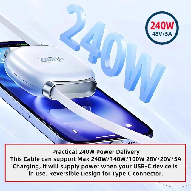 Alt view image 5 of 7 - AJMRTC Retractable Coiled USBC to USBC Cable Yellow,140W PD Fast Charging Stretch TypeC Male to Male Cord,USB2.0 480Mbps Data Sync for Laptops,Tablets,iPhone15 Series,Android USBC Smartphones