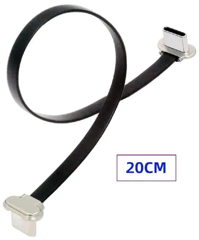 Alt view image 3 of 7 - AJMRTC 20cm(7.87 Inch) Angled Short USBC to USBC Cable Black,Ultra Slim Flat USB2.0 480Mbps Data 65W PD Fast Charging Cord for Laptops,Tablets,Android USBC Smartphones