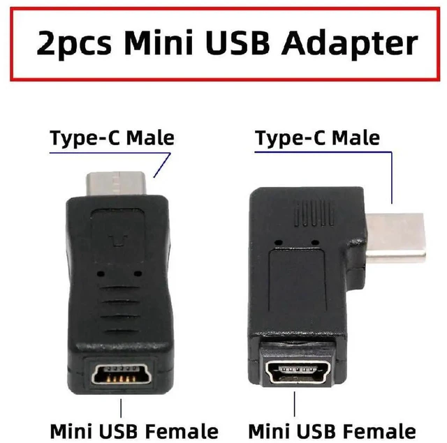 Alt view image 3 of 7 - AJMRTC 4Pcs/Lot USBC to Micro USB & Mini USB Female Adapter Set,Opposite RightBack Angled USB2.0 480Mbps Male Converter for Charging & Data Sync for Legacy Micro/Mini USB Devices