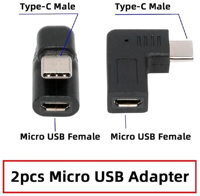 Alt view image 4 of 7 - AJMRTC 4Pcs/Lot USBC to Micro USB & Mini USB Female Adapter Set,Opposite RightBack Angled USB2.0 480Mbps Male Converter for Charging & Data Sync for Legacy Micro/Mini USB Devices