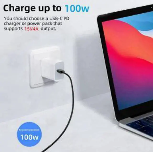 Alt view image 5 of 5 - AJMRTC 1.8M USBC to Surface Charging Cable,100W PD 15V/3A Power Cord for Microsoft Surface Pro 3 4 5 6 7 8 9,Surface Go,Surface Book,Surface Laptop Series Laptops