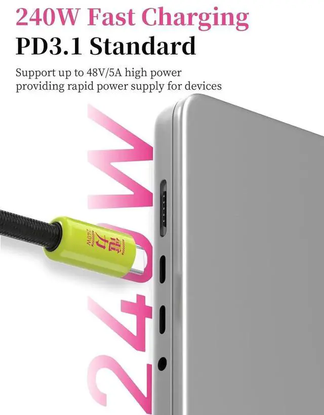 Alt view image 7 of 7 - AJMRTC Keychain USBC to USBC Short Cable 0.5FT Green,Portable Lanyard 240W PD Fast Charging Cord,USB2.0 480Mbps Data Sync for iPhone 17 16 15 Pro Max,iPad Pro,USBC Laptops & Smartphones