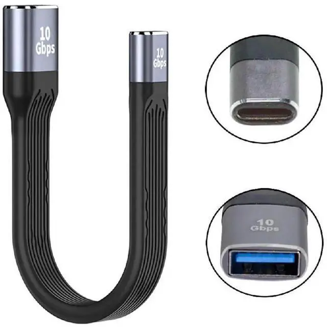 Alt view image 5 of 7 - AJMRTC 13cm FPC Flat Slim OTG Extension Cable,USB3.1 TypeC Female to USB3.0 TypeA Female 10Gbps HighSpeed Data Cord for Laptops,Smartphones,USBC Peripheral Connection