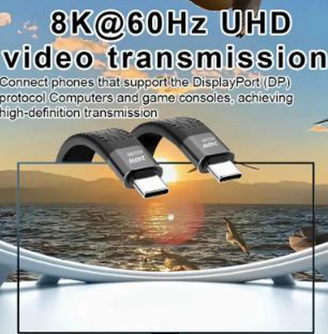 Alt view image 4 of 4 - AJMRTC USB4 TypeC to TypeC FullFeature Cable,40Gbps Data,PD3.1 240W Fast Charging,8K@60Hz Video Output Cord for Laptops,Smartphones,External SSDs,Docking Stations