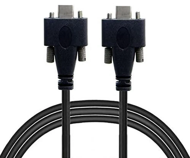 Alt view image 3 of 7 - AJMRTC 120cm PanelMount Dual M2 Screw Locking USB3.1 TypeC Male to Locking TypeC Male Cable,10Gbps HighSpeed Data Cord for Industrial Equipment,Cameras,Tethered Shooting Devices
