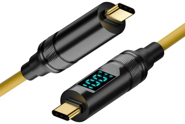 Main image of AJMRTC Smart LED Display USB4 TypeC to TypeC Cable 100CM,20Gbps Data 100W PD Fast Charging 8K Video Cord for Laptops,Smartphones,External SSDs,Docking Stations
