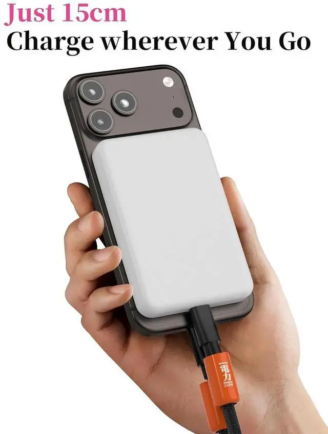 Alt view image 3 of 7 - AJMRTC Keychain USBC to USBC Short Cable 0.5FT Orange,Portable Lanyard 240W PD Fast Charging Cord,USB2.0 480Mbps Data Sync for iPhone 17 16 15 Pro Max,iPad Pro,USBC Laptops & Smartphones
