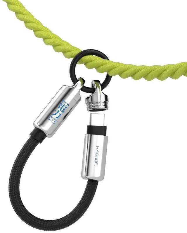 Main image of AJMRTC Keychain USBC to USBC Short Cable 0.5FT Silver,Portable Lanyard 240W PD Fast Charging Cord,USB2.0 480Mbps Data Sync for iPhone 17 16 15 Pro Max,iPad Pro,USBC Laptops & Smartphones