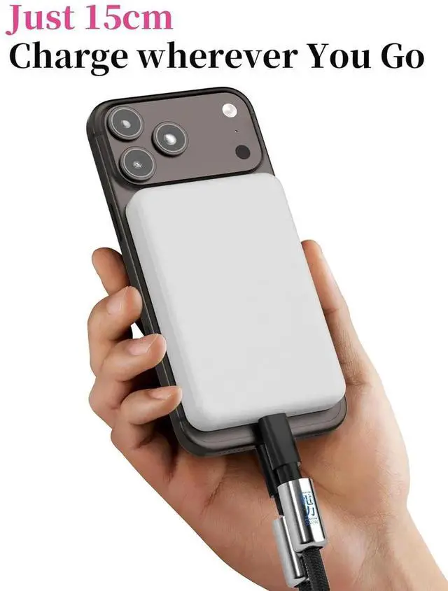 Alt view image 2 of 7 - AJMRTC Keychain USBC to USBC Short Cable 0.5FT Silver,Portable Lanyard 240W PD Fast Charging Cord,USB2.0 480Mbps Data Sync for iPhone 17 16 15 Pro Max,iPad Pro,USBC Laptops & Smartphones